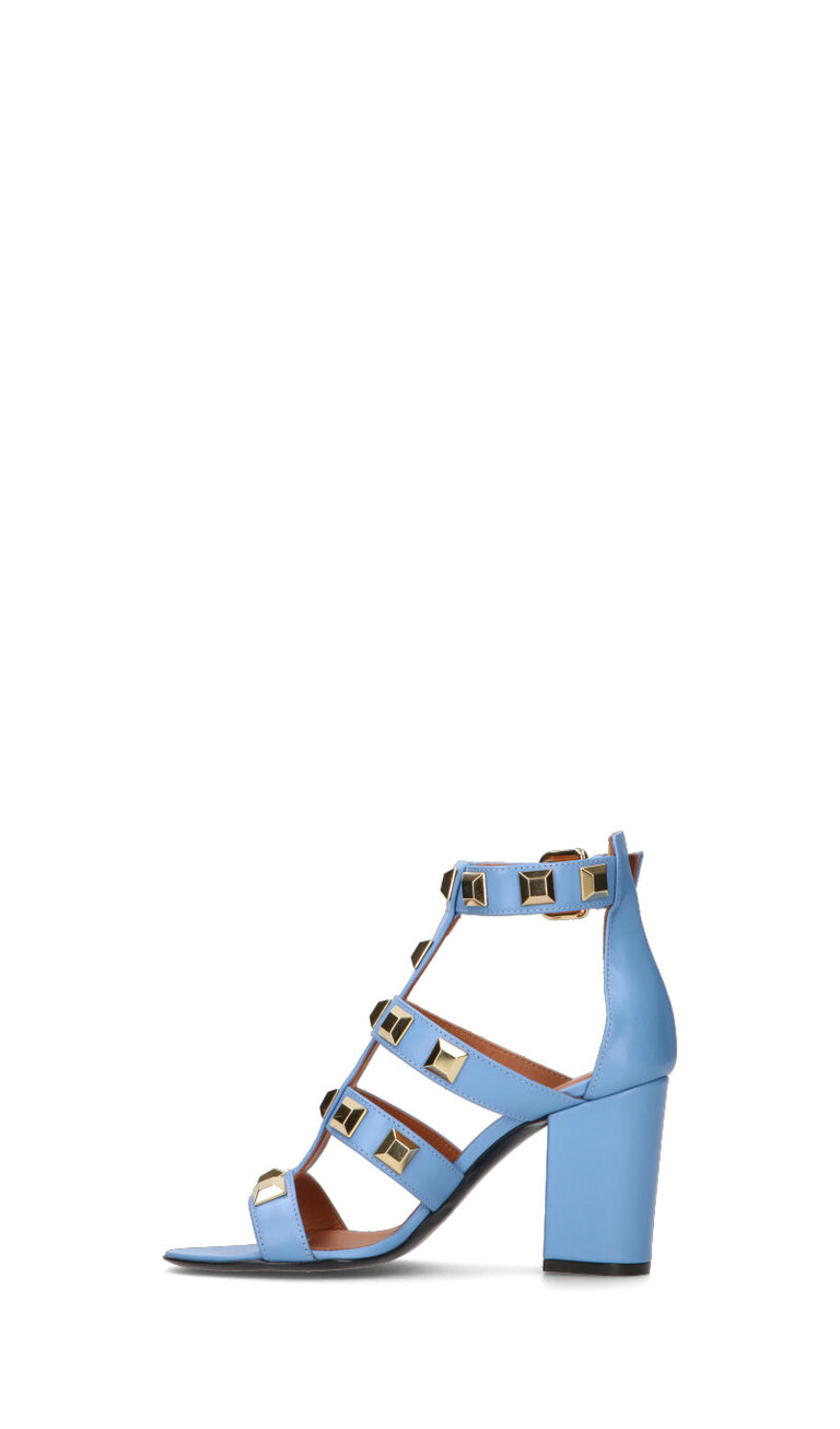 VIA ROMA 15 Sandalo donna azzurro in pelle