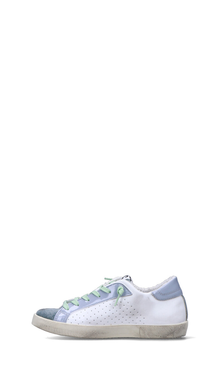 2 STAR Sneaker donna bianca/azzurra/verde/gialla in pelle