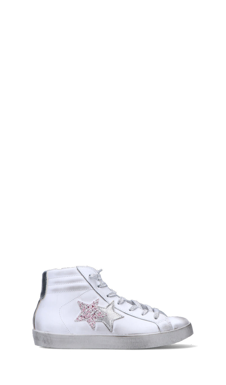 2 STAR Sneaker donna bianca/argento in pelle