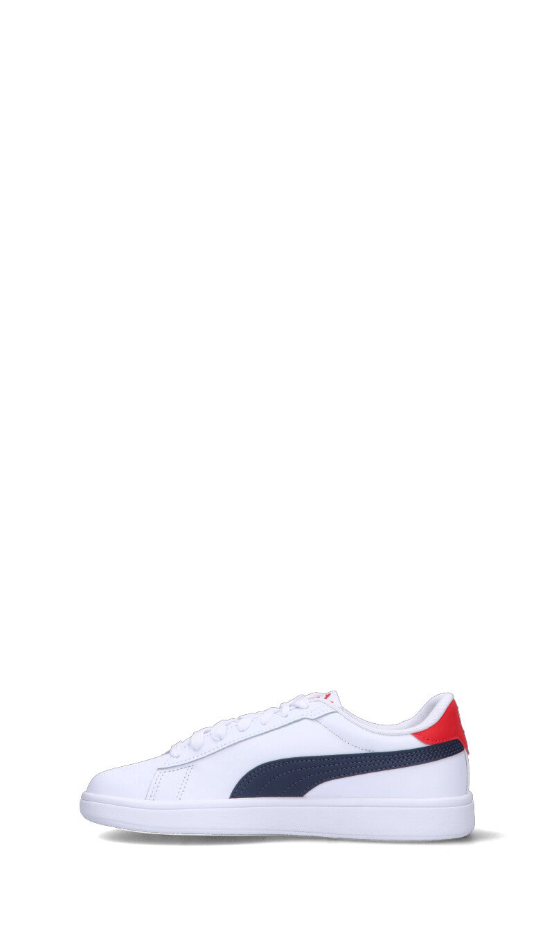 PUMA - SMASH 3.0 L JR Sneaker ragazzo bianca/blu/rossa in pelle
