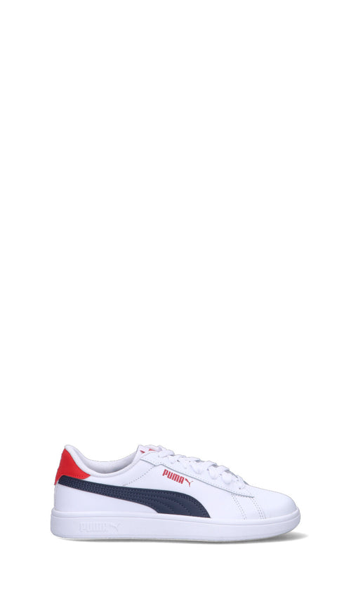 PUMA - SMASH 3.0 L JR Sneaker ragazzo bianca/blu/rossa in pelle