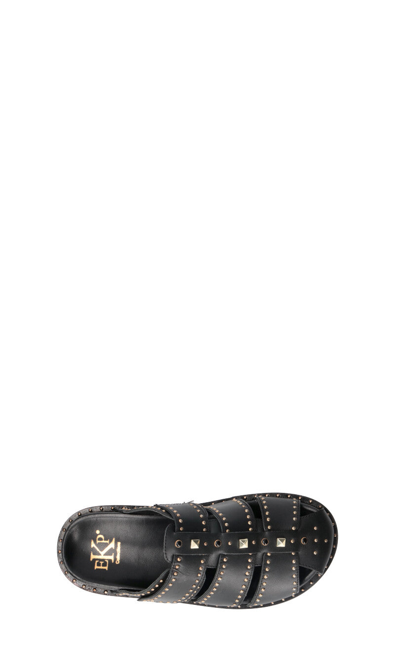EKP Ciabatta donna nera in pelle
