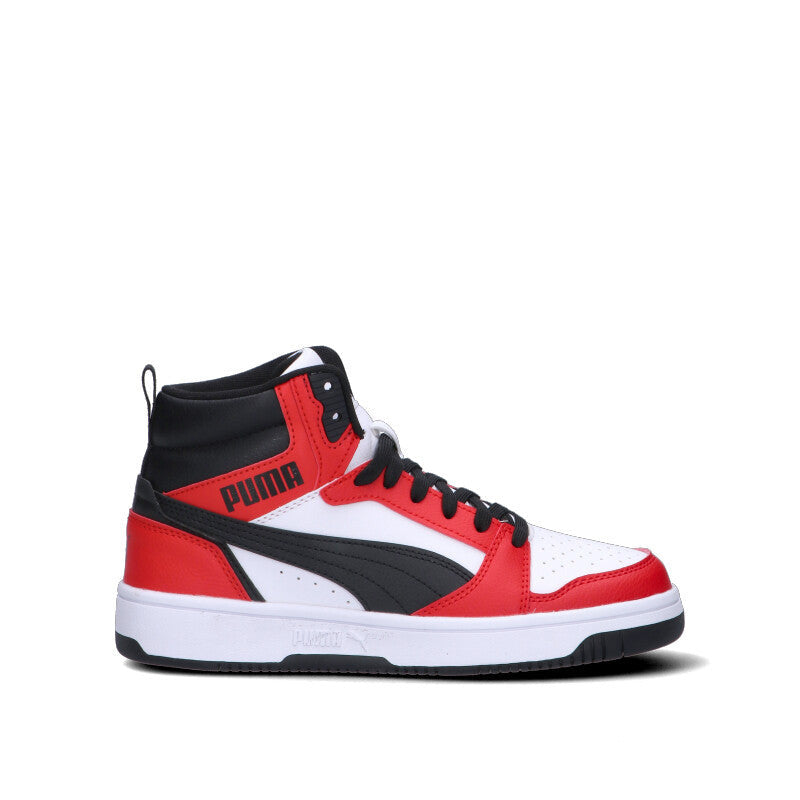 PUMA - REBOUND V6 MID JR Sneaker ragazzo bianca/rossa/nera