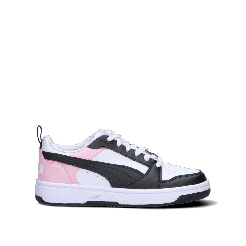 PUMA - REBOUND V6 LO JR Sneaker ragazza bianca/nera/rosa