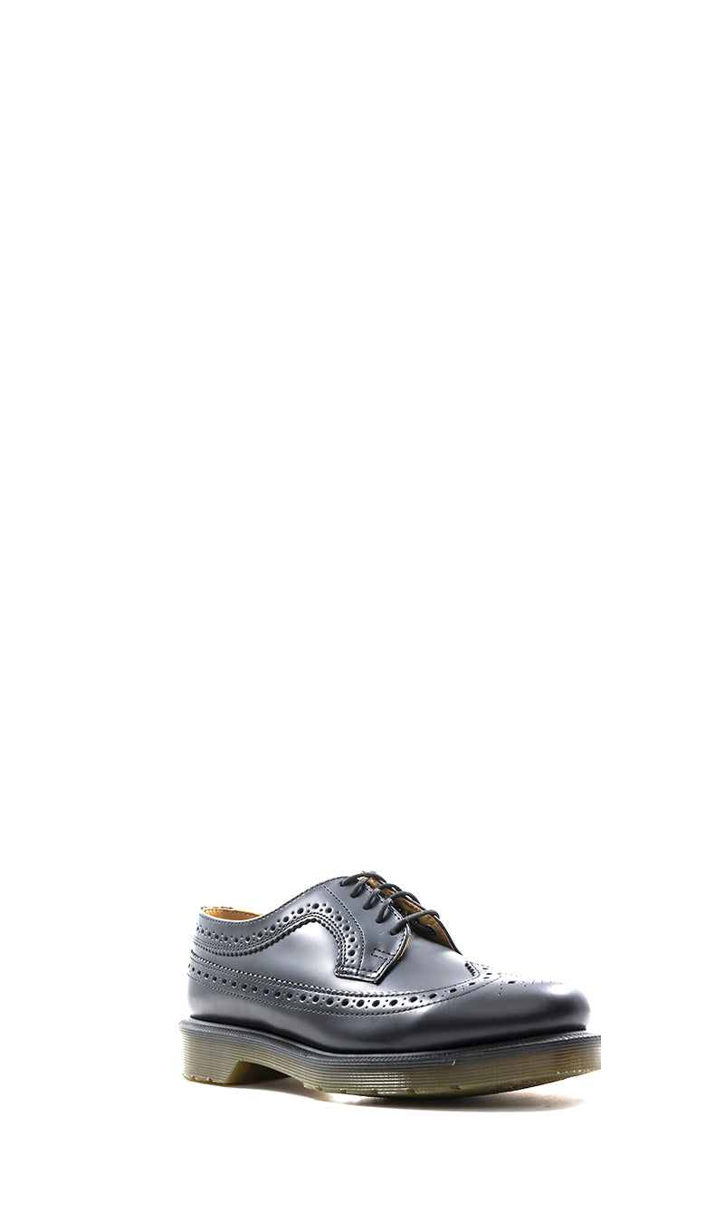 DR. MARTENS Stringata donna nera in pelle brogue