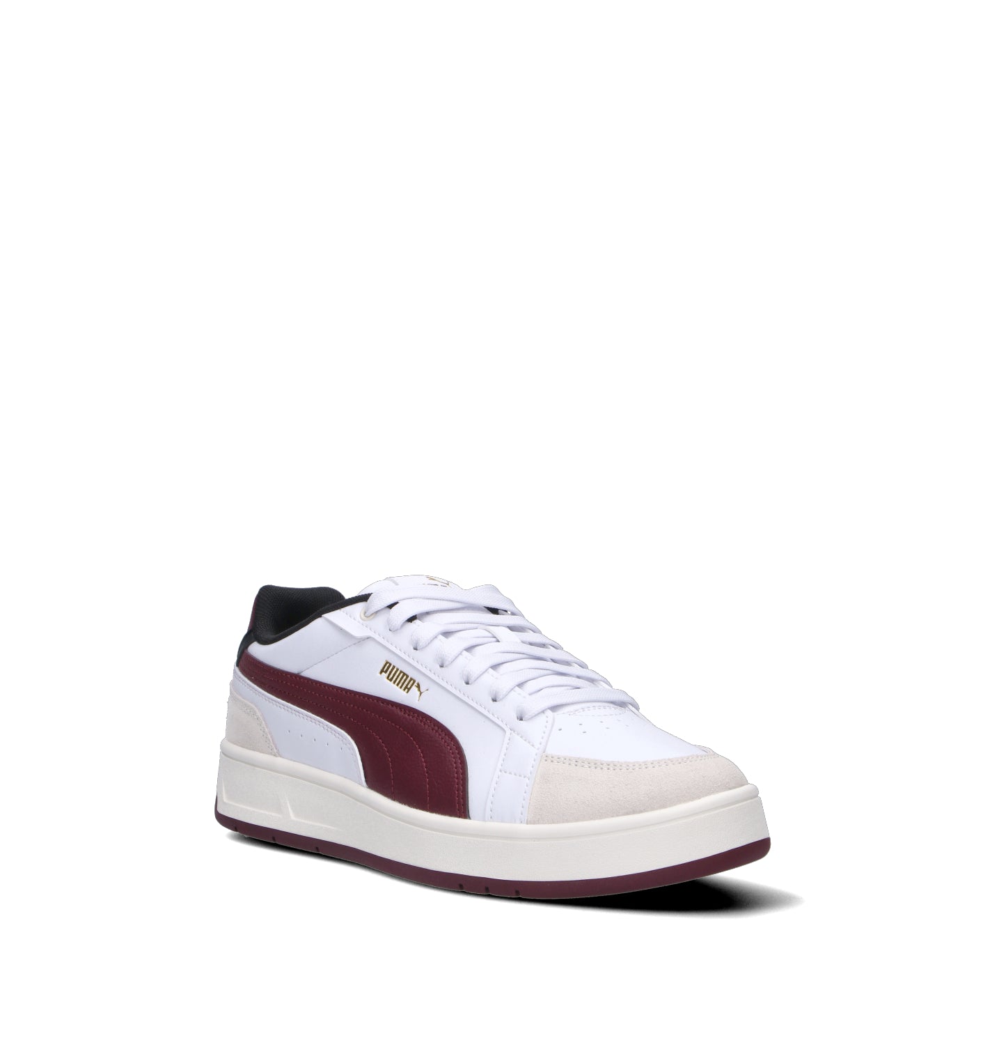 PUMA COURT CLASSICO SPORT Sneaker uomo bianca/bordeaux in pelle