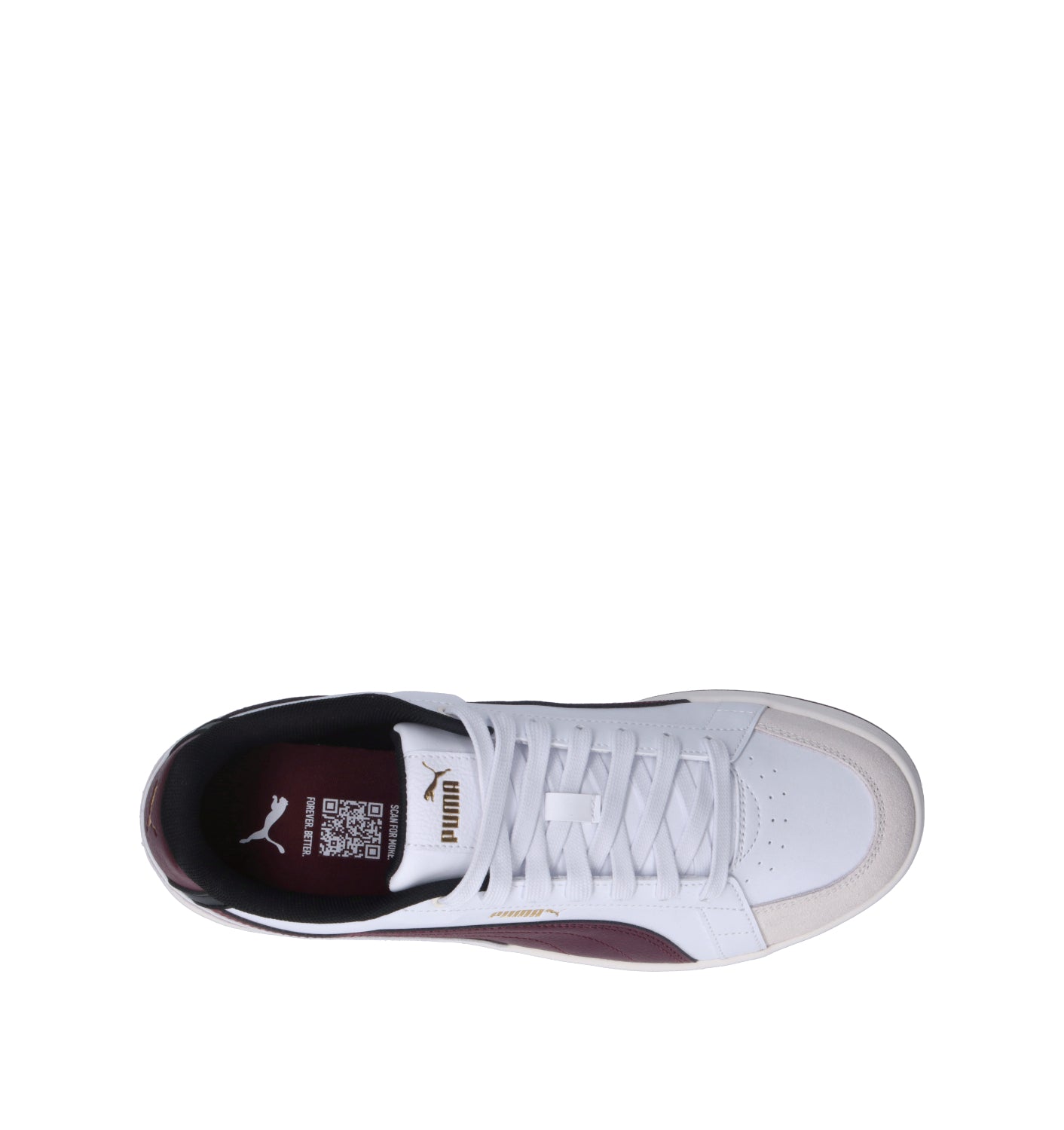 PUMA COURT CLASSICO SPORT Sneaker uomo bianca/bordeaux in pelle