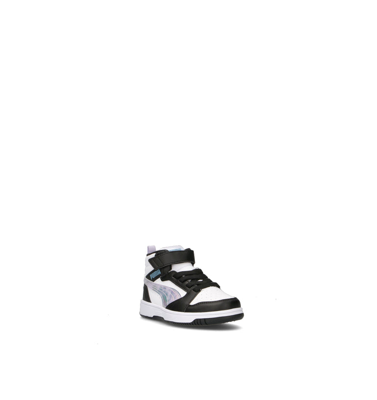 PUMA REBOUND V6 MID SPACE BELLE AC + PS Sneaker bimba bianca/nera
