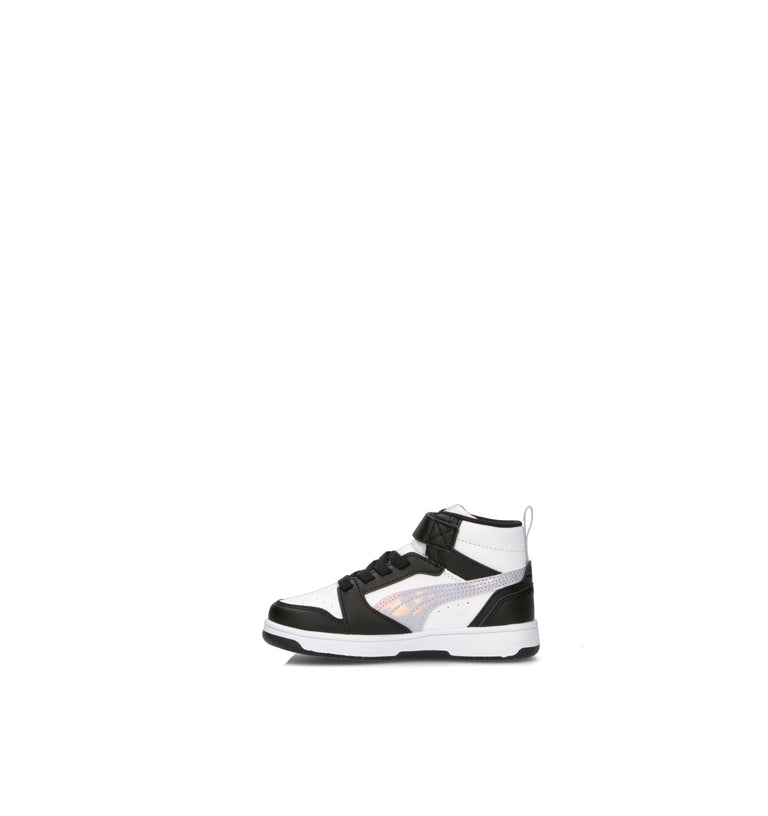 PUMA REBOUND V6 MID SPACE BELLE AC + PS Sneaker bimba bianca/nera
