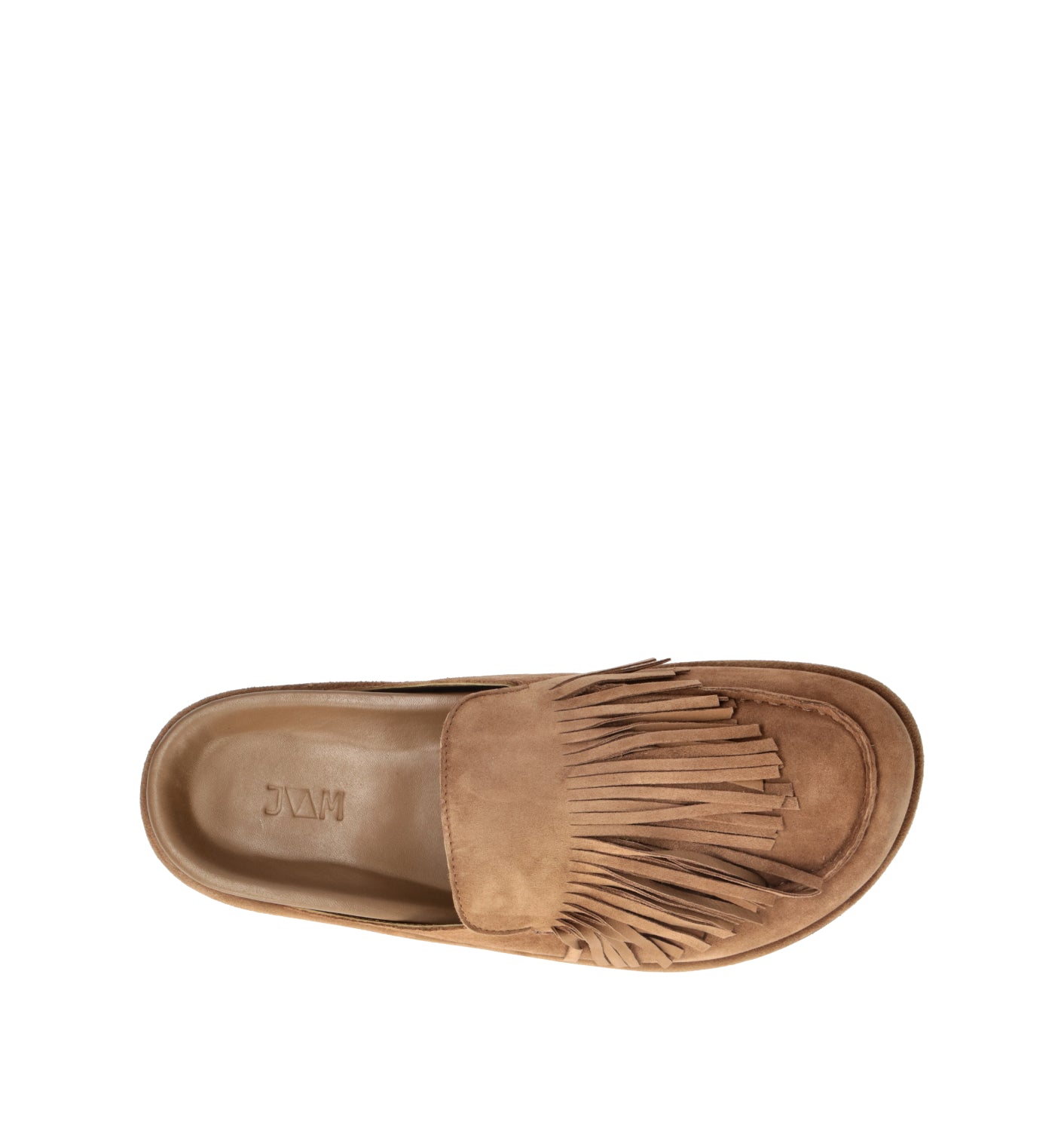 JVAM Sabot donna taupe in suede con frange