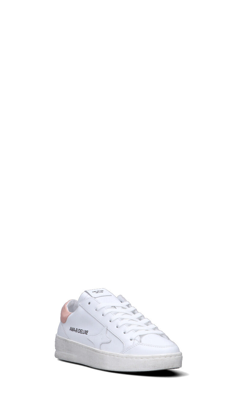 AMA-BRAND Sneaker donna bianca/rosa in pelle