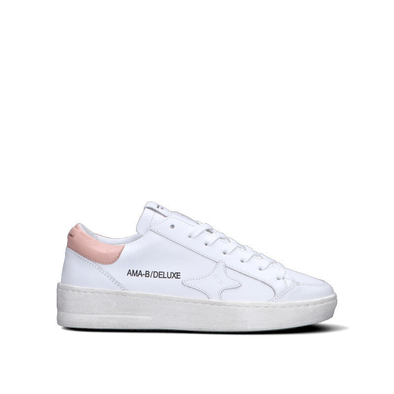AMA-BRAND Sneaker donna bianca/rosa in pelle