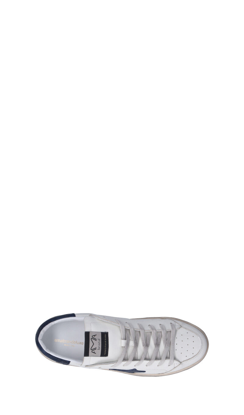 AMA-BRAND Sneaker uomo bianca/blu in pelle