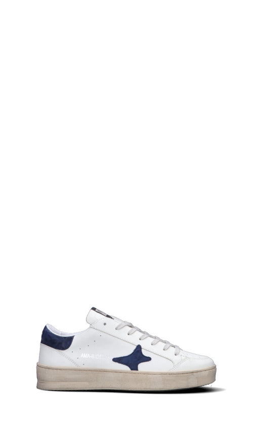 AMA-BRAND Sneaker uomo bianca/blu in pelle