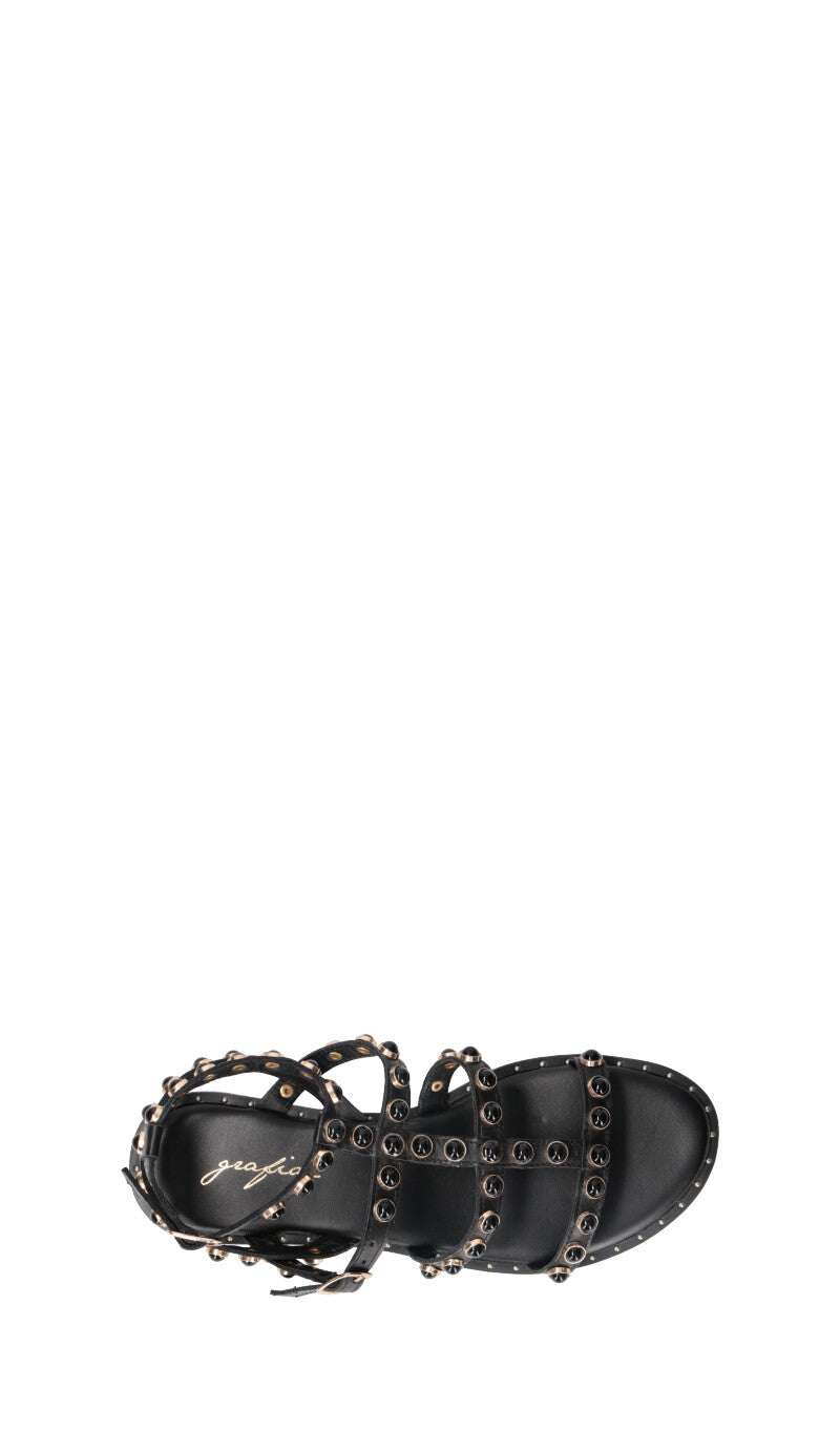 GRAFIA Sandalo donna nero in pelle