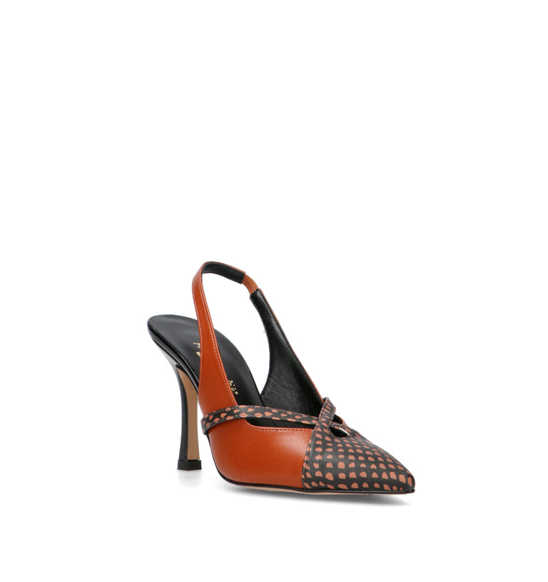 REBECCA VAN DIK Slingback donna cuoio