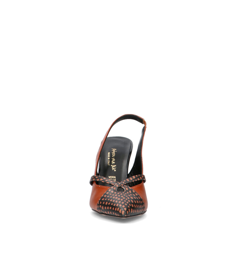 REBECCA VAN DIK Slingback donna cuoio
