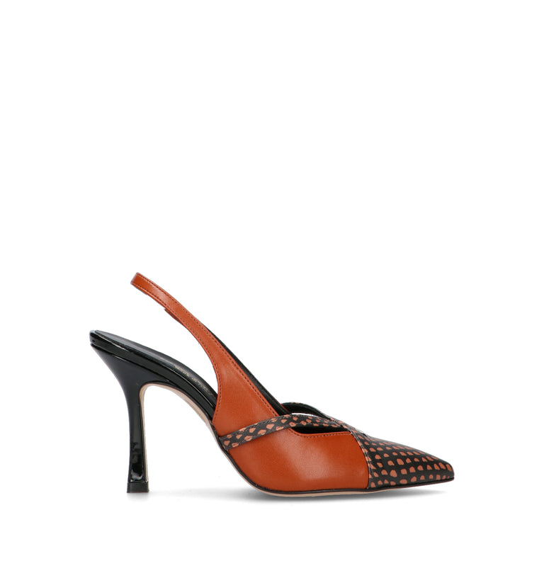 REBECCA VAN DIK Slingback donna cuoio