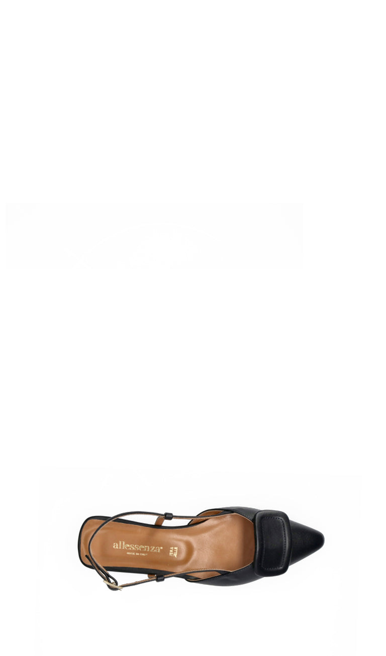 ALLESSENZA Slingback donna nera in pelle