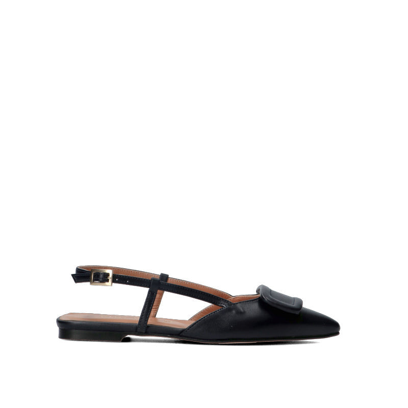 ALLESSENZA Slingback donna nera in pelle
