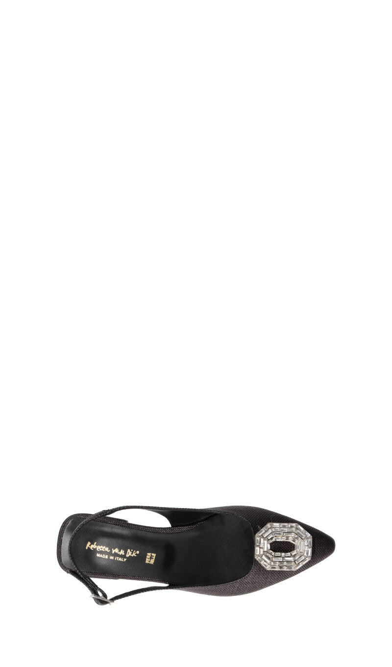 REBECCA VAN DIK Slingback donna nera