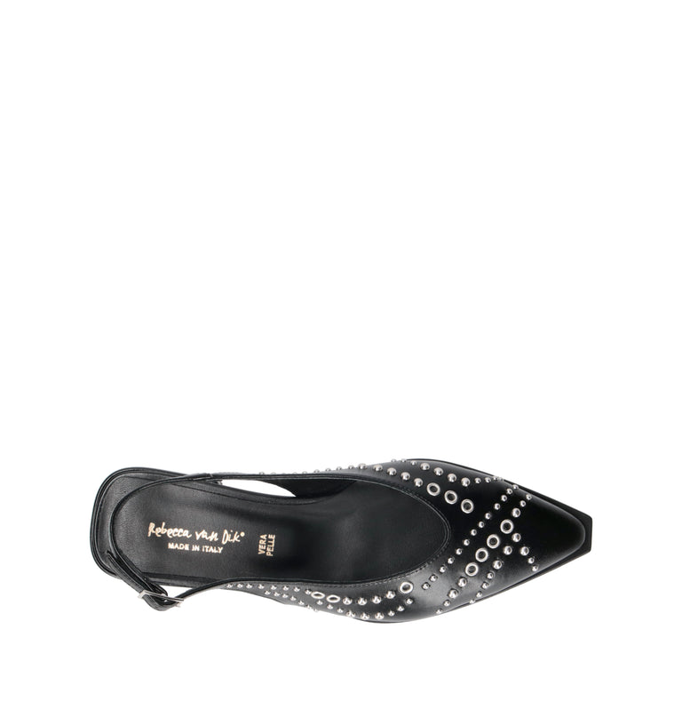 REBECCA VAN DIK Slingback donna nera