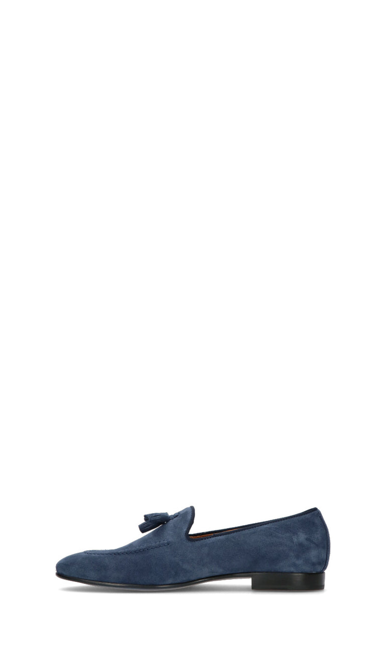MEZZETINTE Mocassino uomo blu in suede