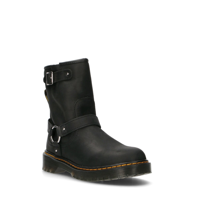 DR. MARTENS GENAYA Y Tronchetto ragazza nero in pelle