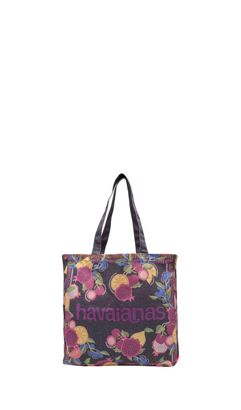 HAVAIANAS Borsa spiaggia nera fantasia