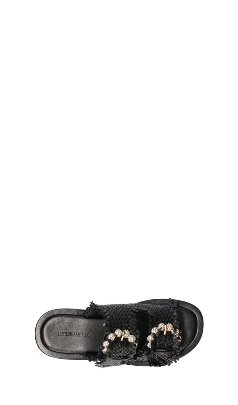 EMANUELLE VEE Ciabatta donna nera in pelle