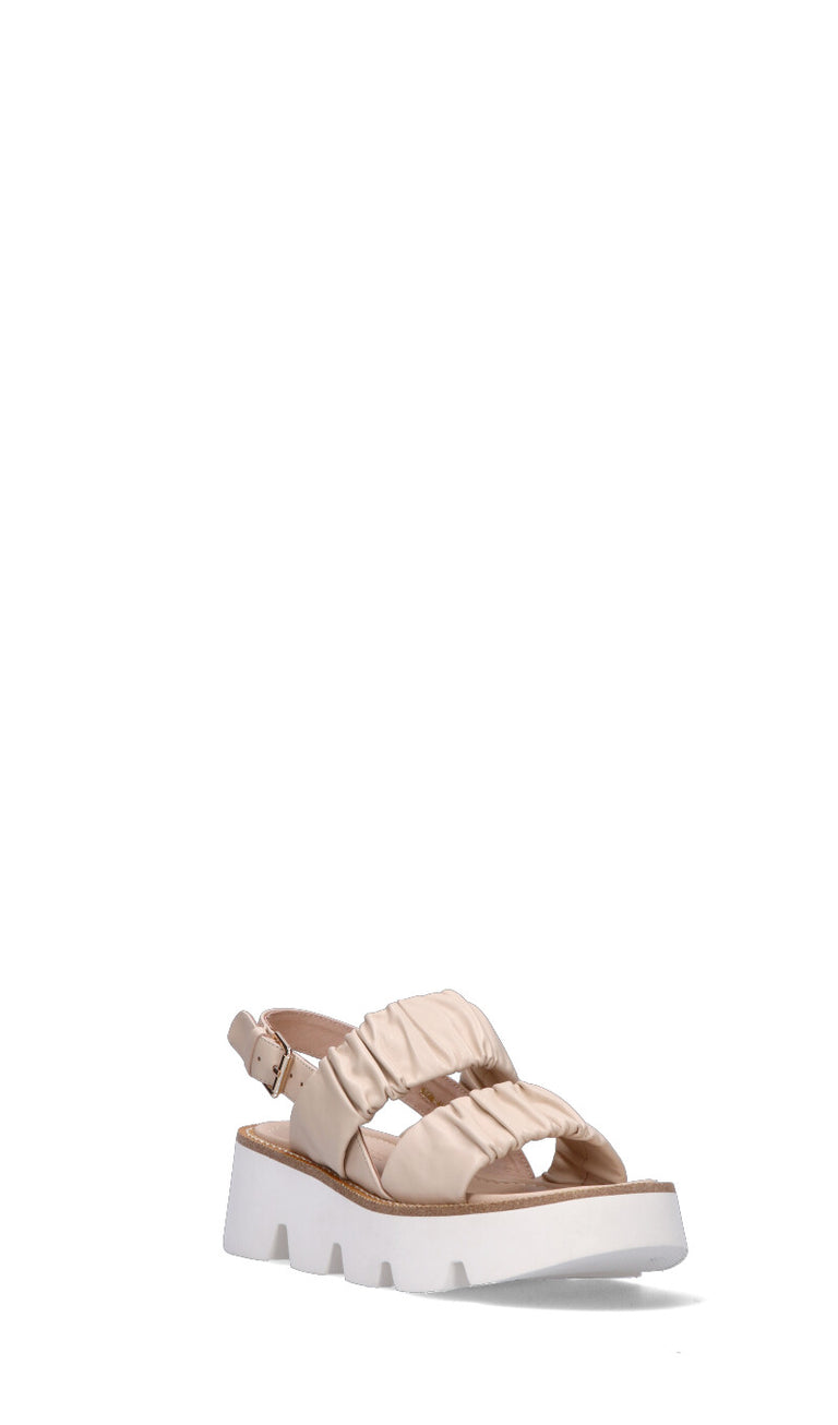 EMANUELLE VEE Sandalo donna beige in pelle