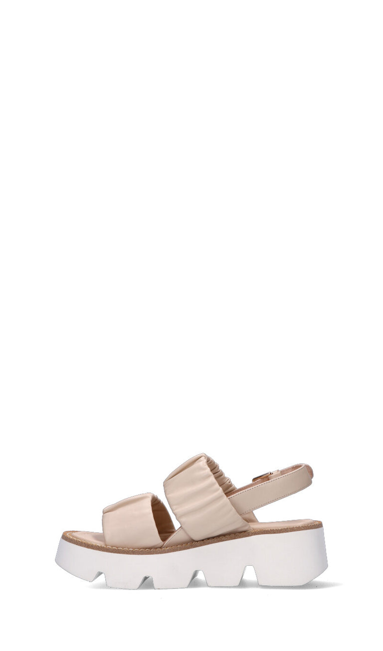 EMANUELLE VEE Sandalo donna beige in pelle