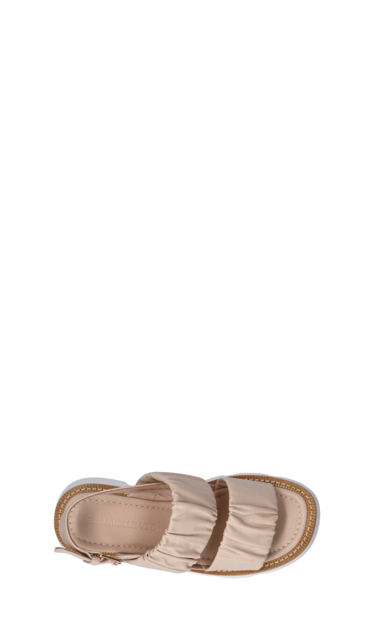 EMANUELLE VEE Sandalo donna beige in pelle