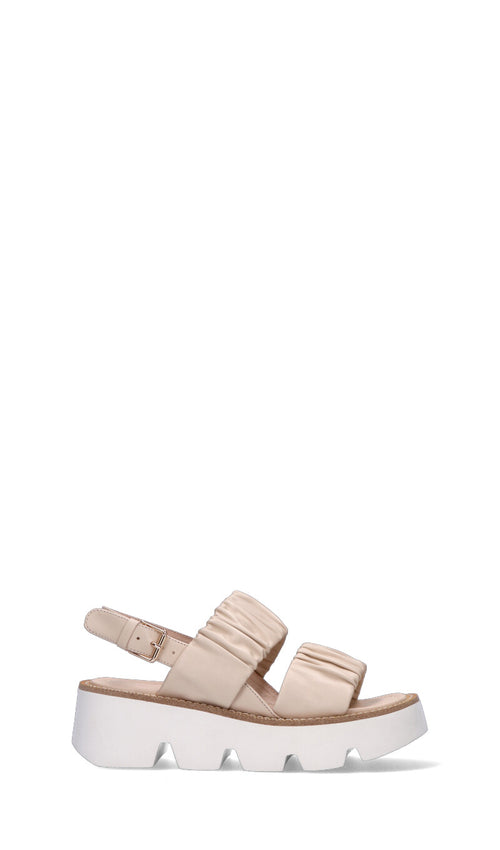 EMANUELLE VEE Sandalo donna beige in pelle