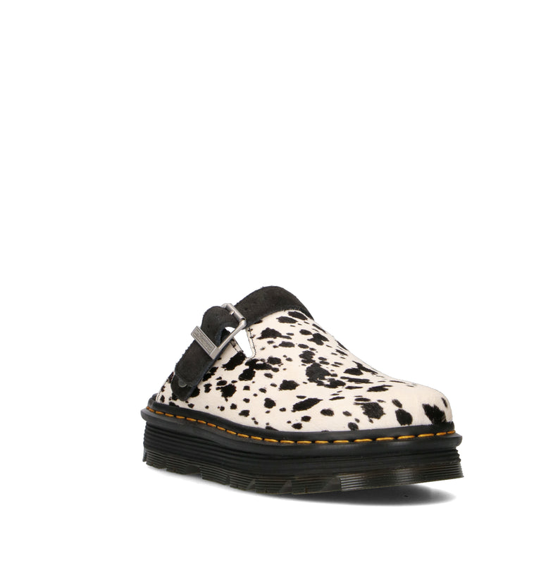 DR. MARTENS Sabot donna bianca/nera in cavallino
