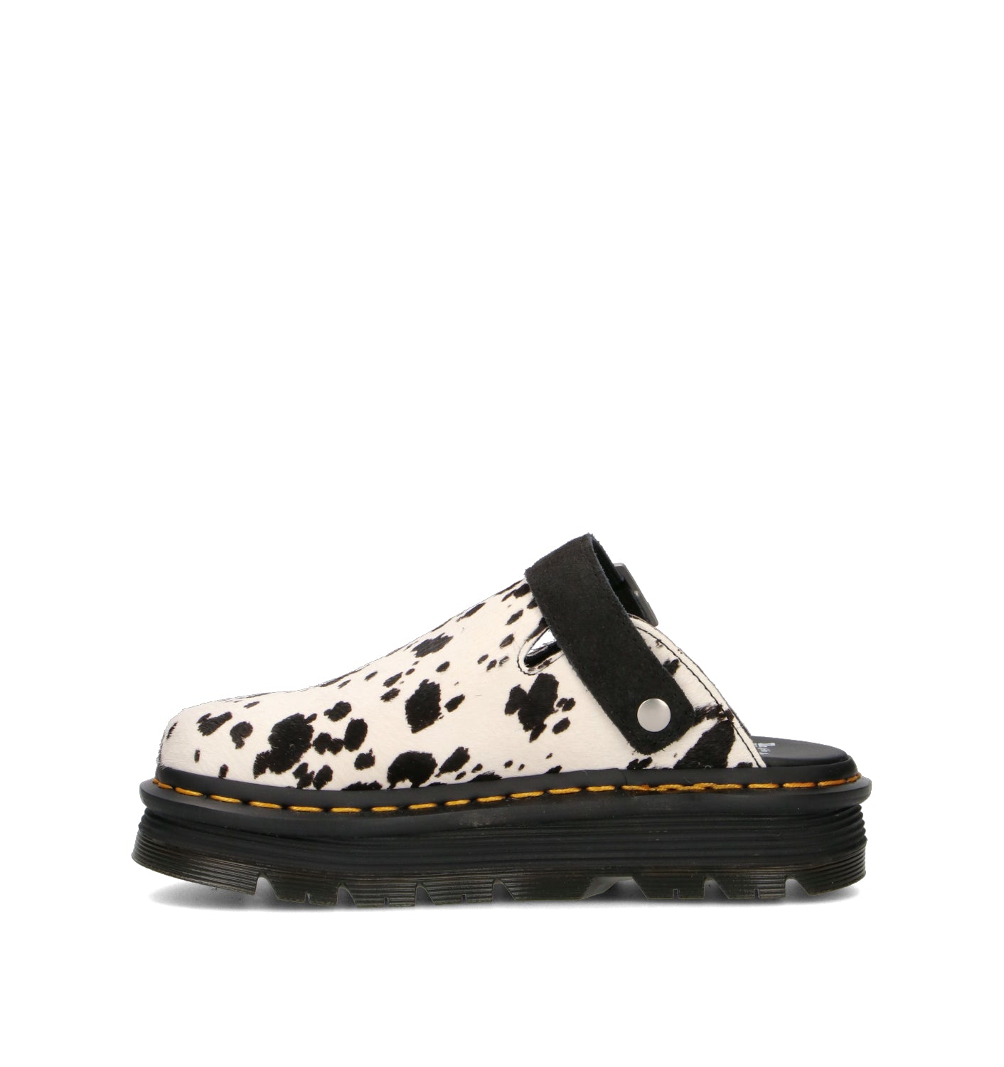 DR. MARTENS Sabot donna bianca/nera in cavallino