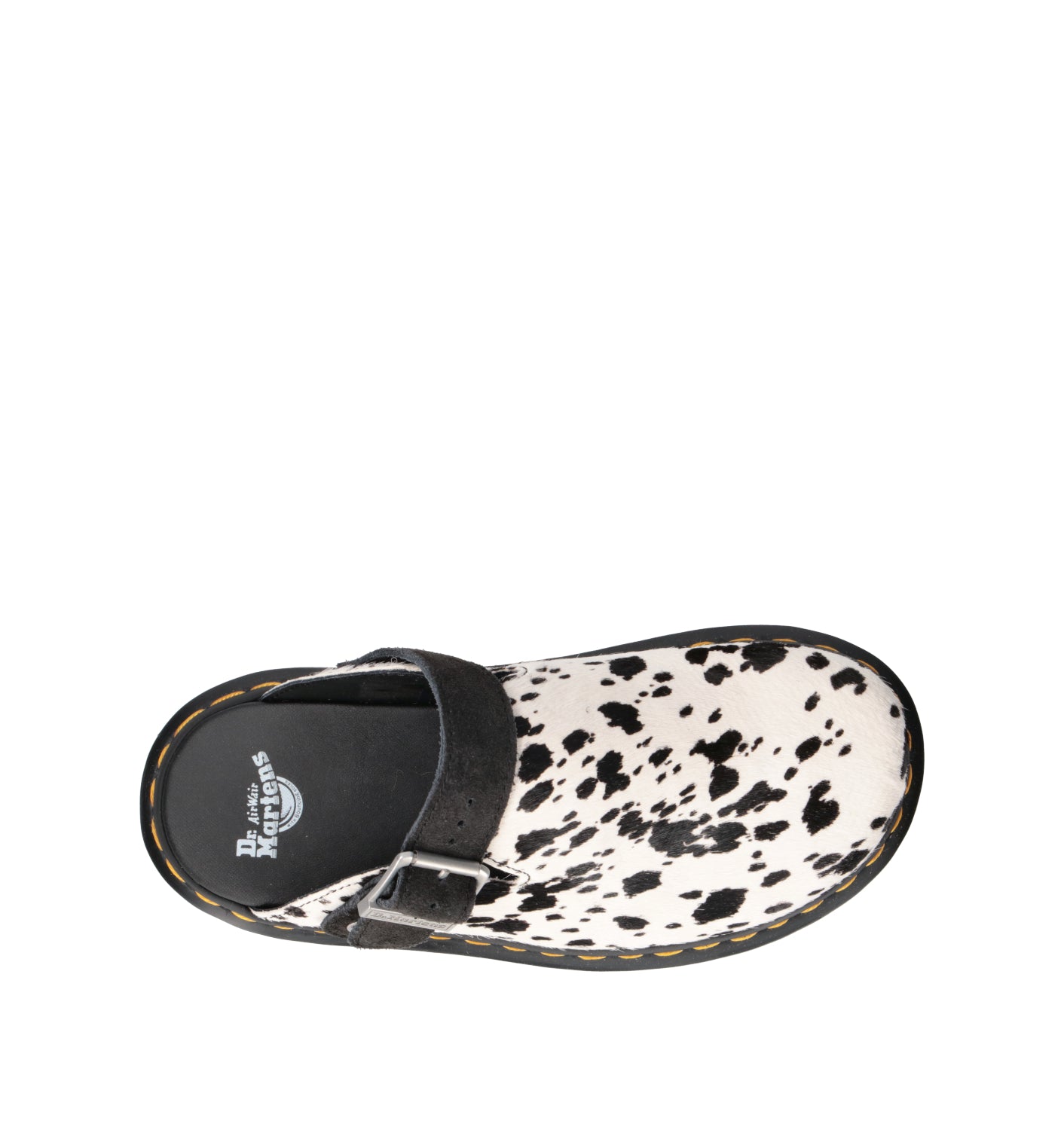 DR. MARTENS Sabot donna bianca/nera in cavallino