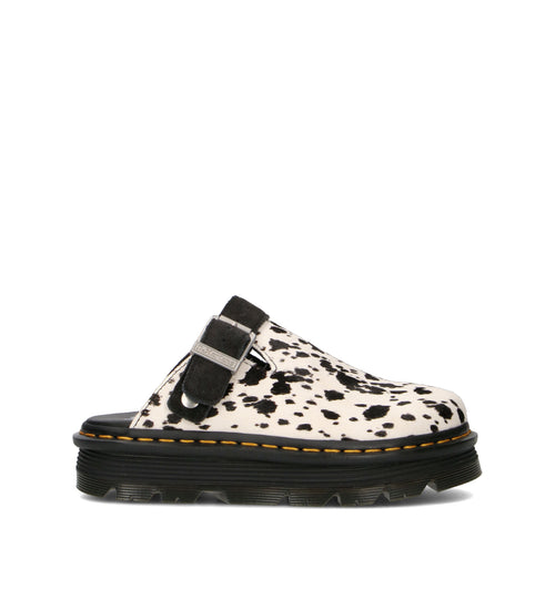 DR. MARTENS Sabot donna bianca/nera in cavallino