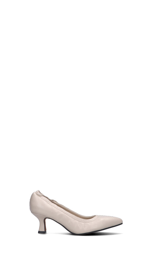 REBECCA VAN DIK Decollete donna beige in pelle