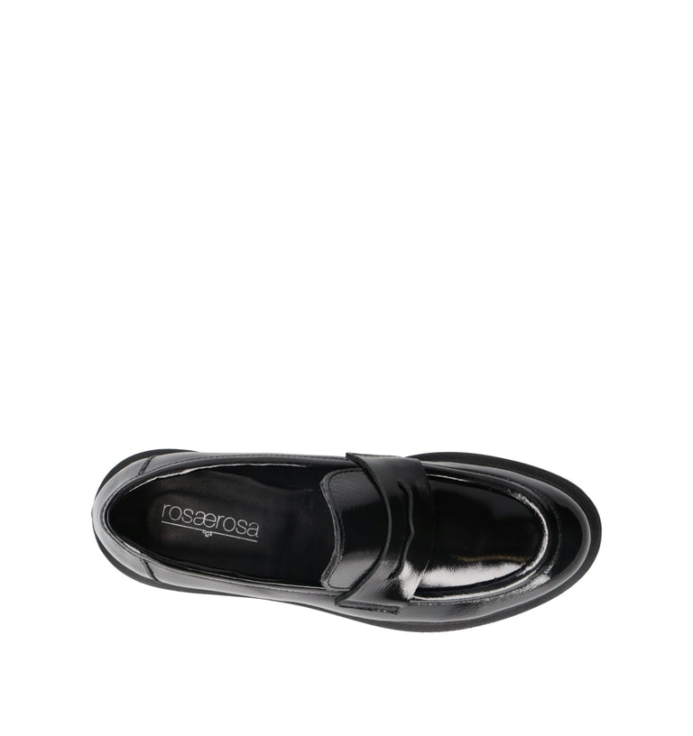 ROSA E ROSA Mocassino donna nero in pelle