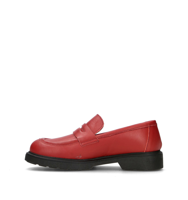 ROSA E ROSA Mocassino donna rosso in pelle