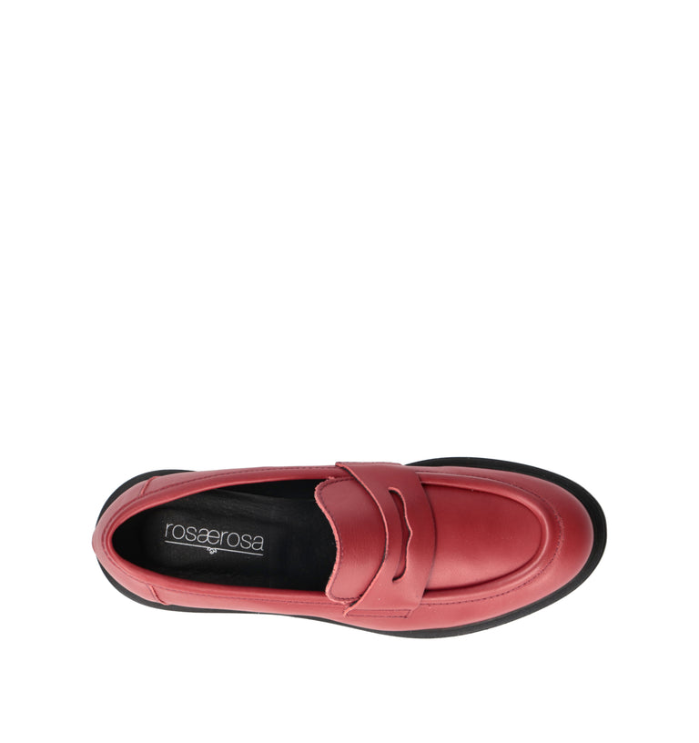 ROSA E ROSA Mocassino donna rosso in pelle