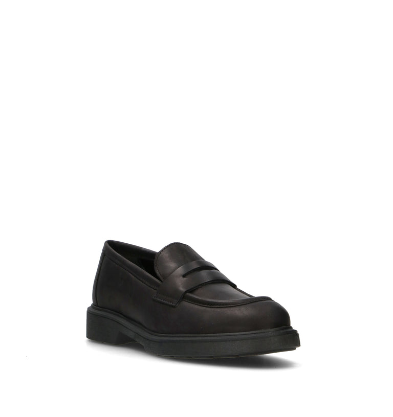 ROSA E ROSA Mocassino donna nero in pelle