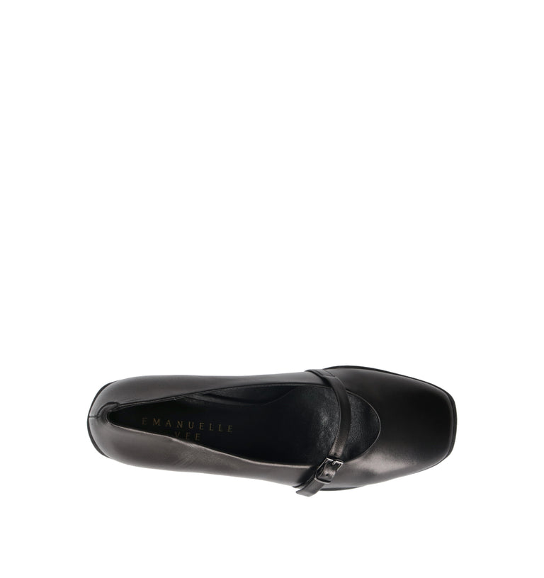 EMANUELLE VEE Décolleté donna nero in pelle