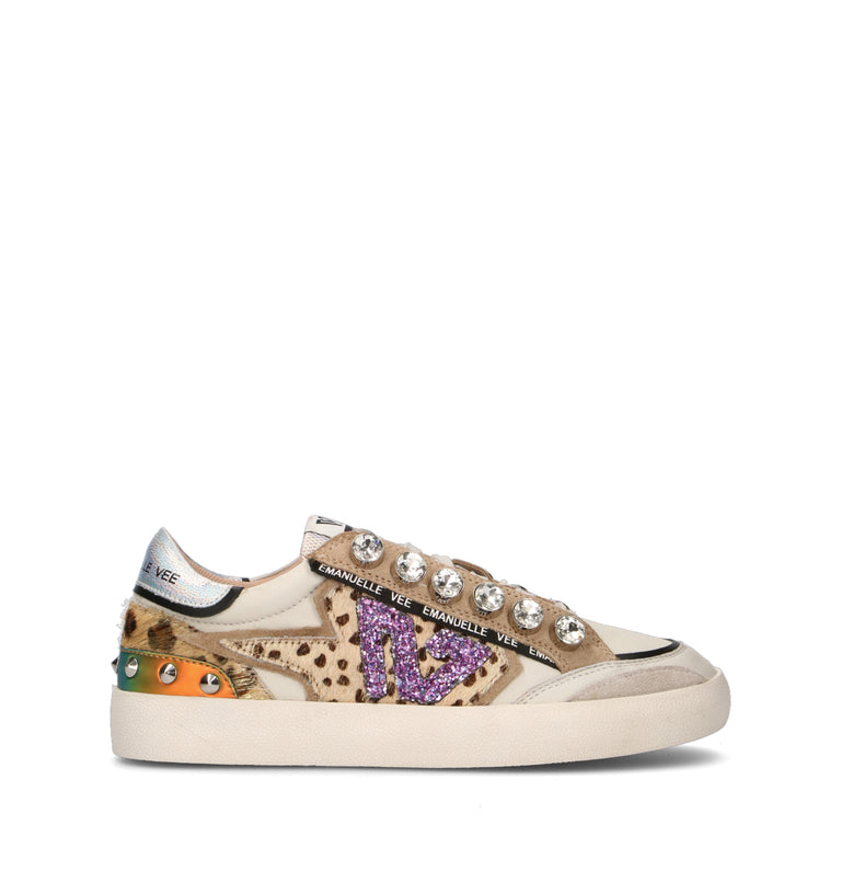 EMANUELLE VEE Sneaker donna multicolor in pelle
