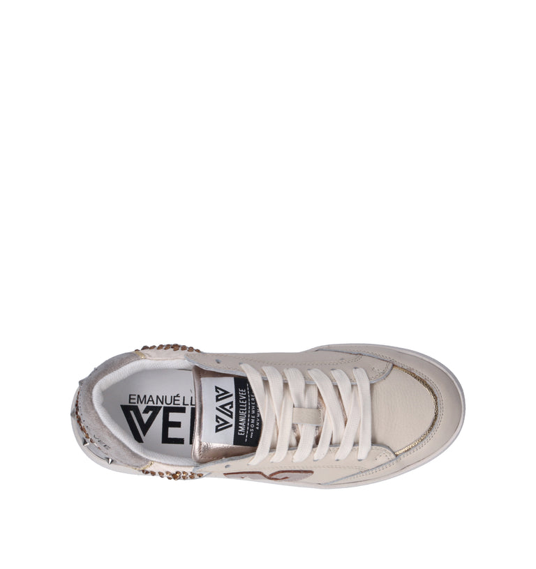 EMANUELLE VEE Sneaker donna avorio in pelle