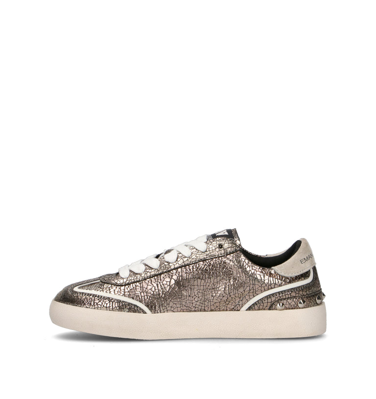 EMANUELLE VEE Sneaker donna peltro in pelle