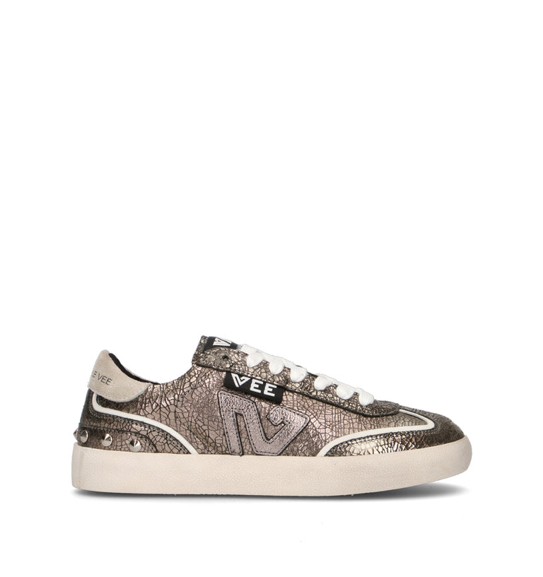 EMANUELLE VEE Sneaker donna peltro in pelle