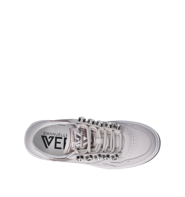 EMANUELLE VEE Sneaker donna bianca in pelle