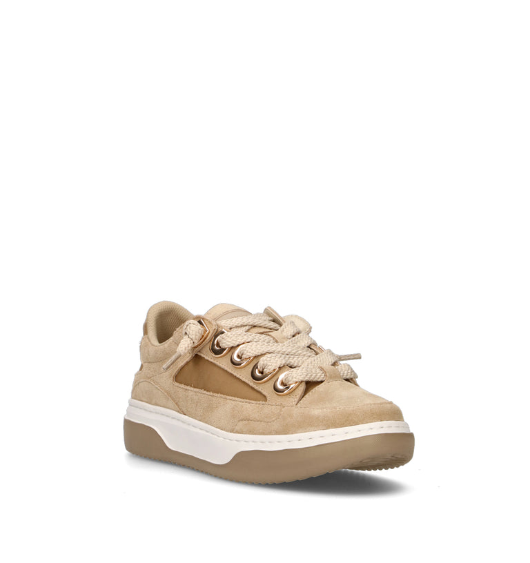 EMANUELLE VEE Sneaker donna beige in suede